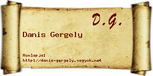 Danis Gergely névjegykártya